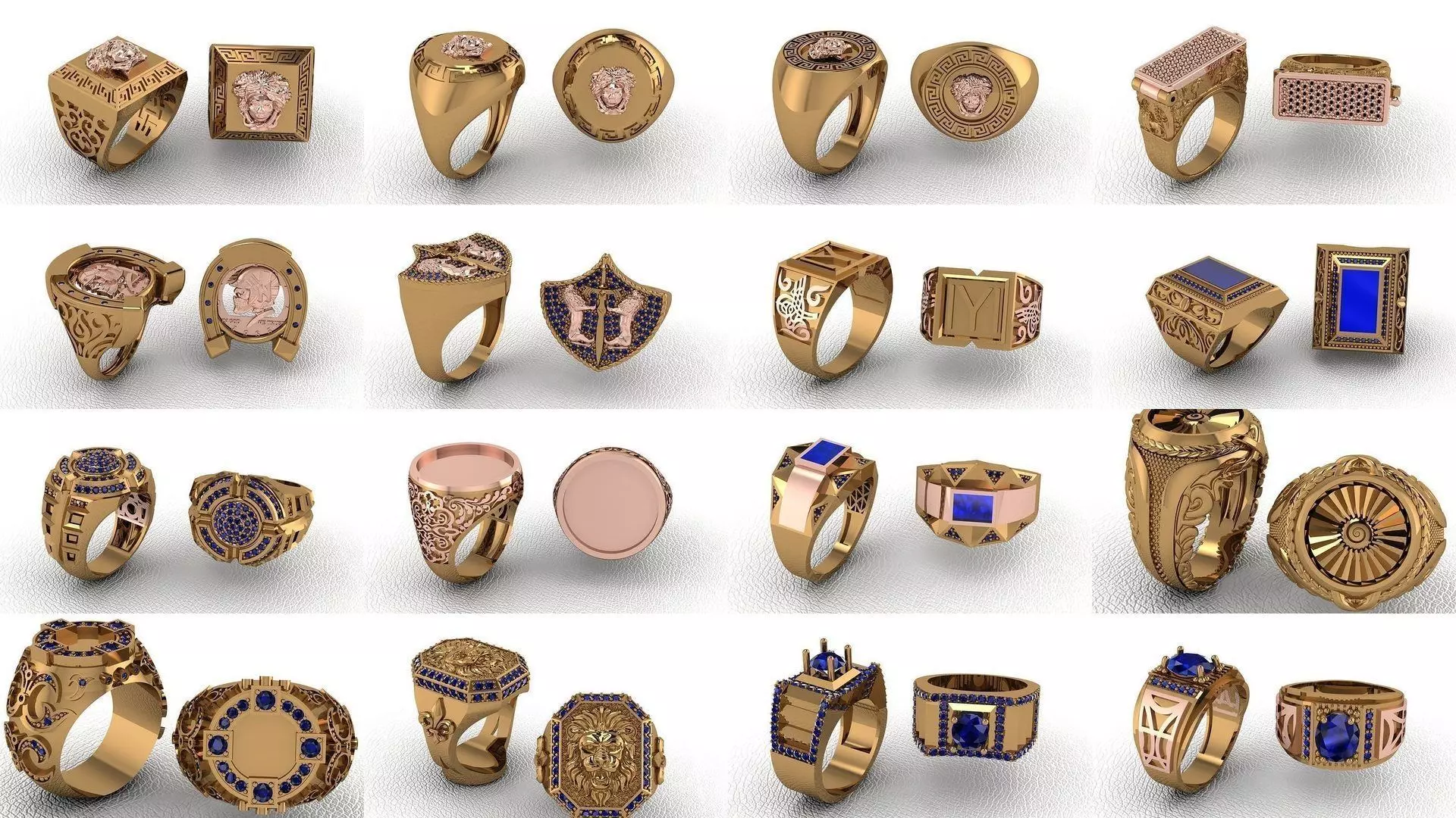 100 ring 3D Model Collection_0