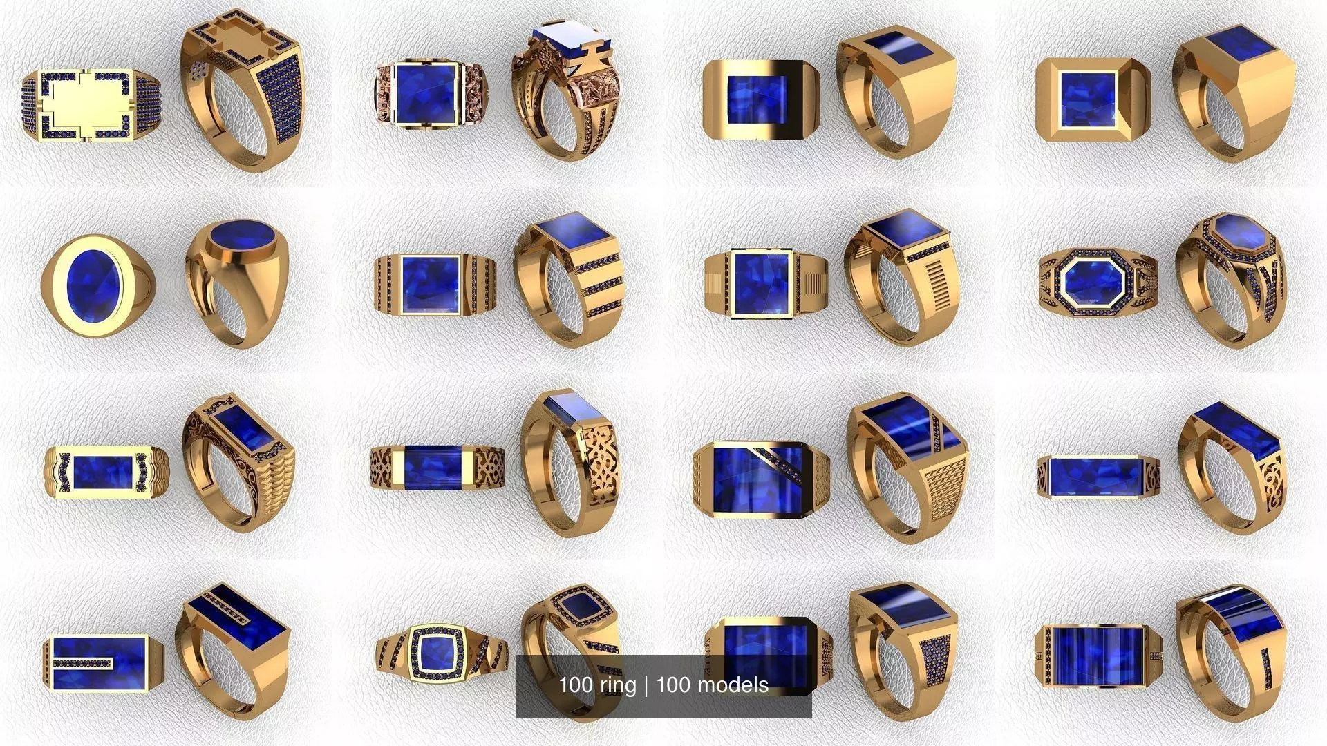 100 ring 3D Model Collection_2