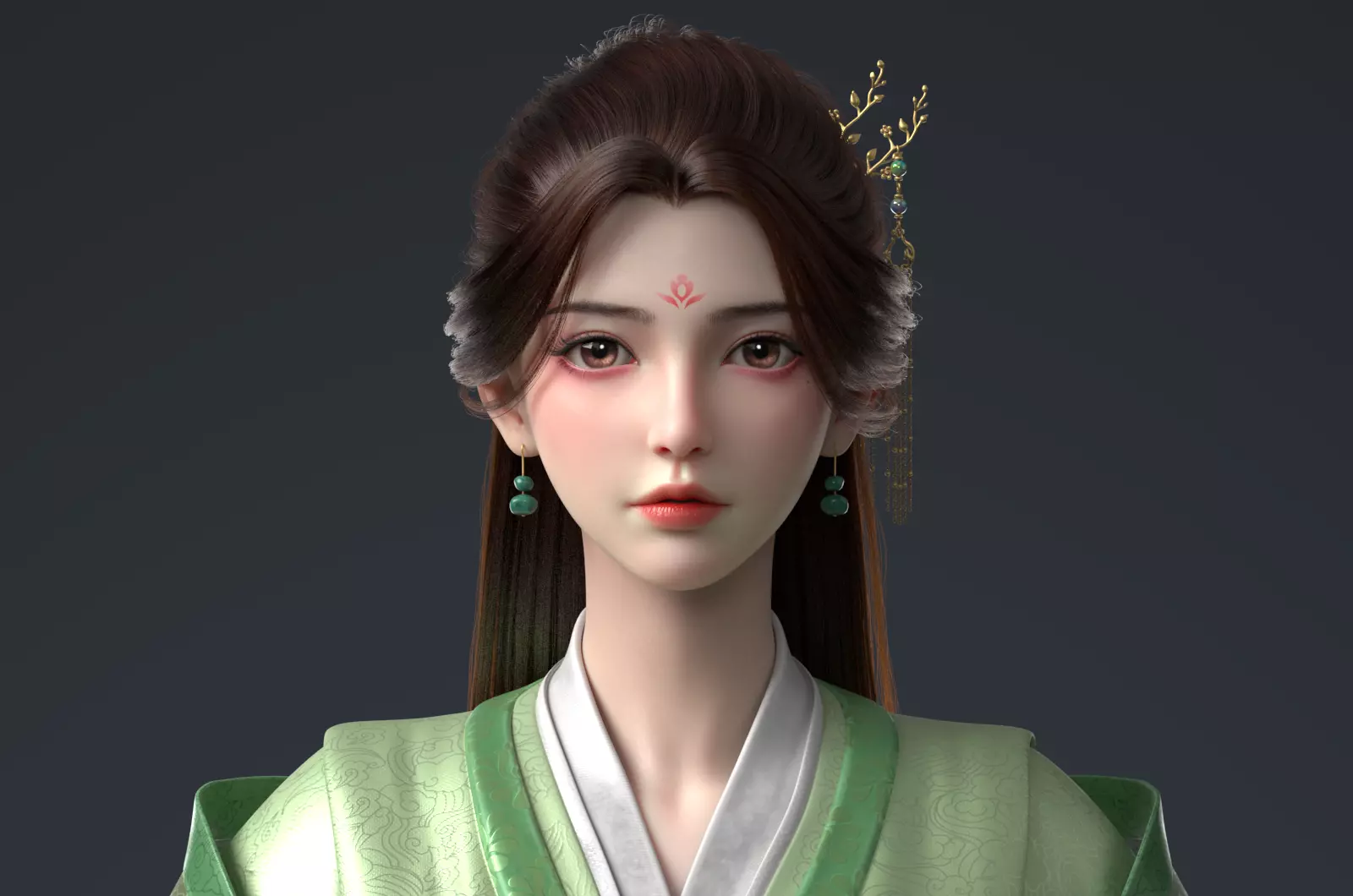 Beauty in ancient costume beautiful virtual human 3D model