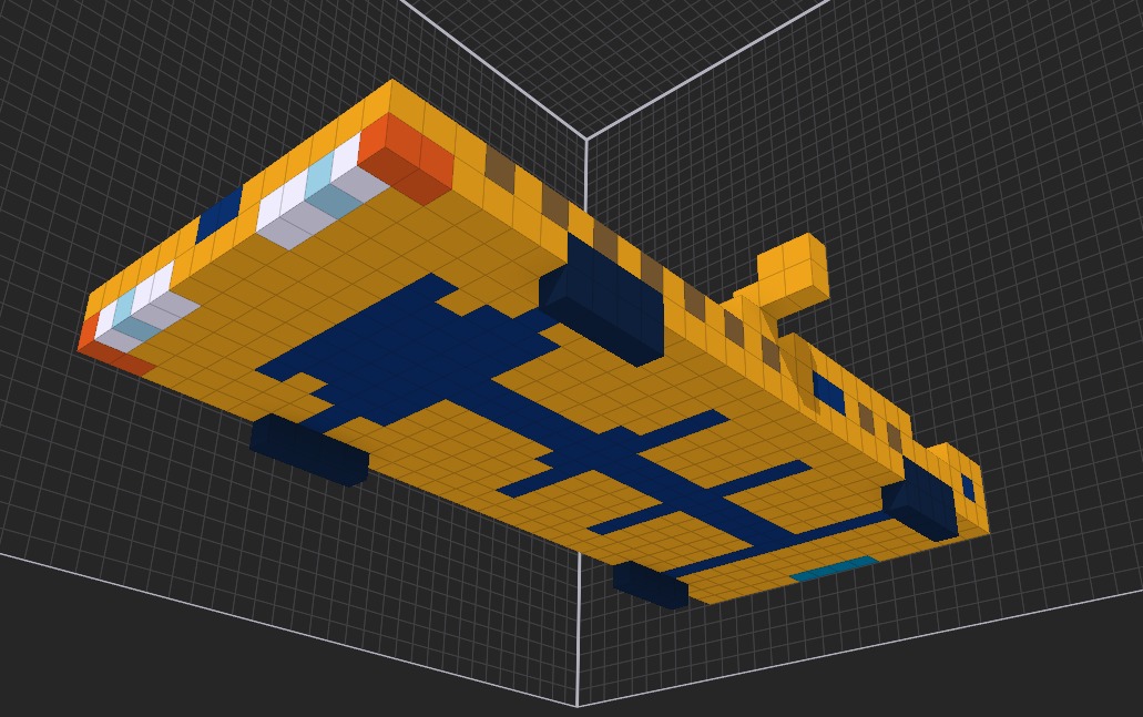 Taxi in voxel blocks  3D model_13