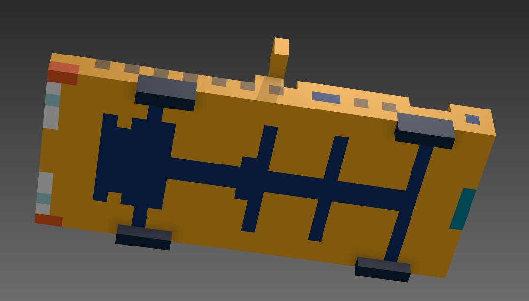 Taxi in voxel blocks  3D model_19