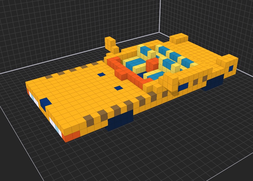 Taxi in voxel blocks  3D model_15