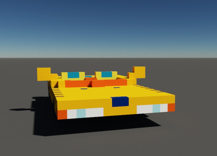Taxi in voxel blocks  3D model_4