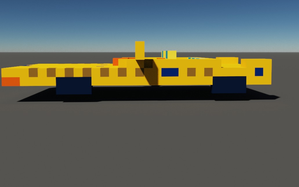 Taxi in voxel blocks  3D model_10
