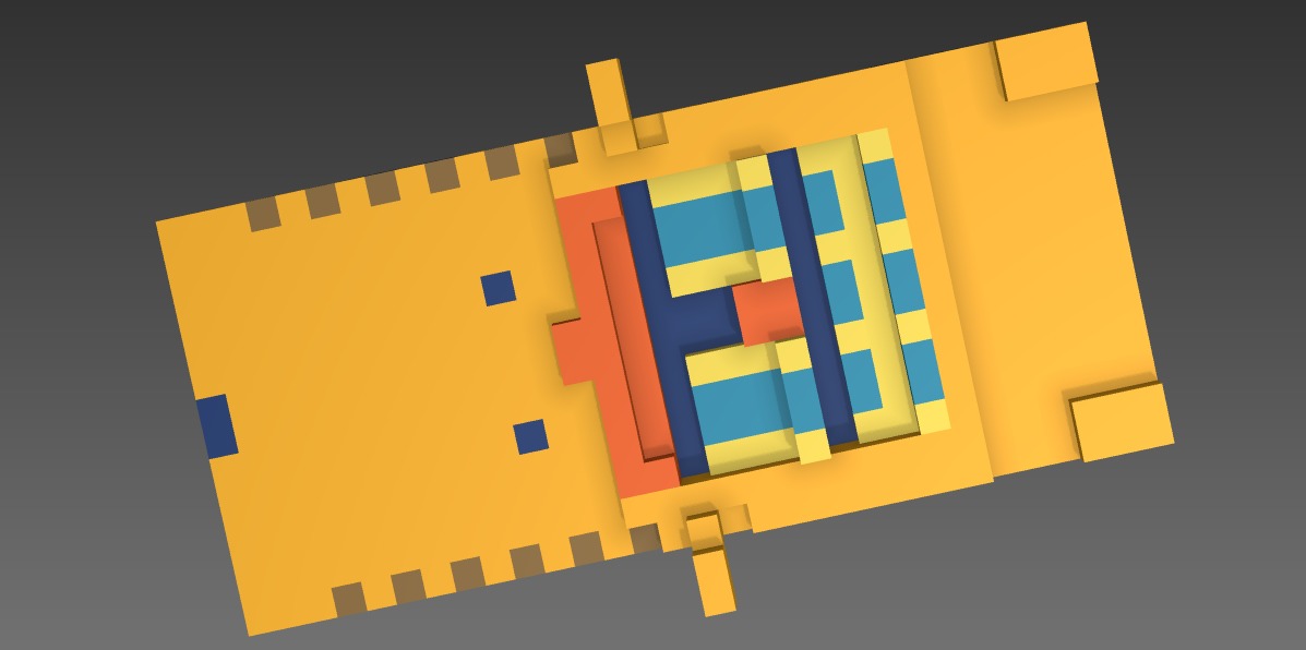 Taxi in voxel blocks  3D model_18