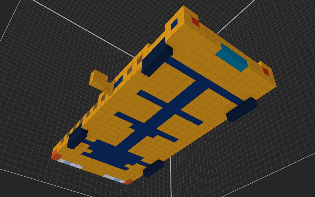 Taxi in voxel blocks  3D model_14