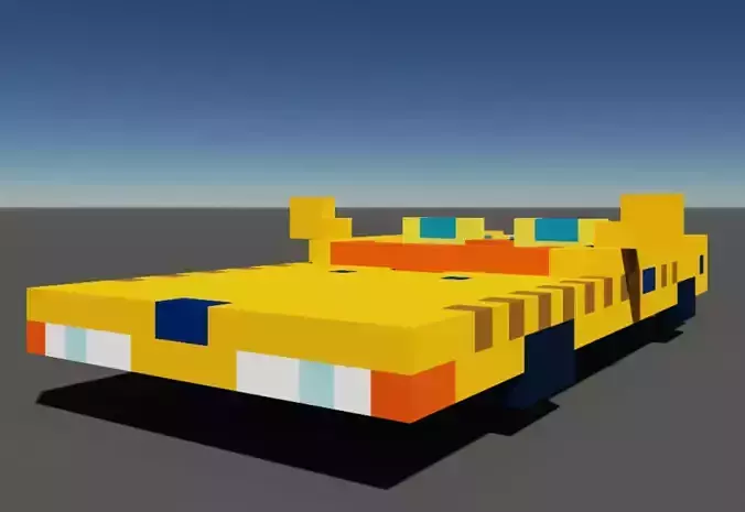 Taxi in voxel blocks  3D model