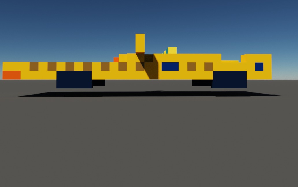 Taxi in voxel blocks  3D model_11