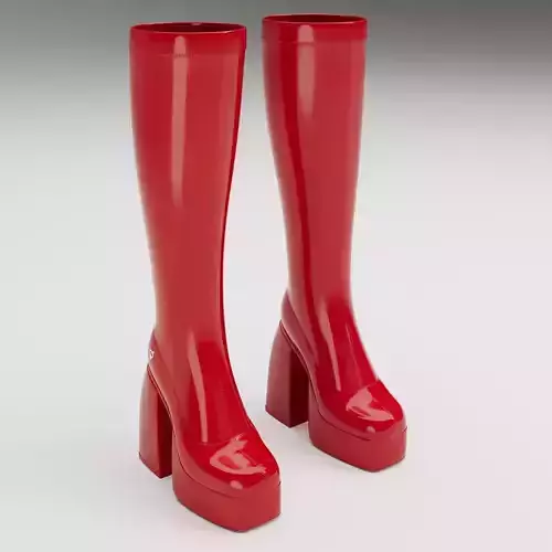 Naked Wolfe Patent Boots Red