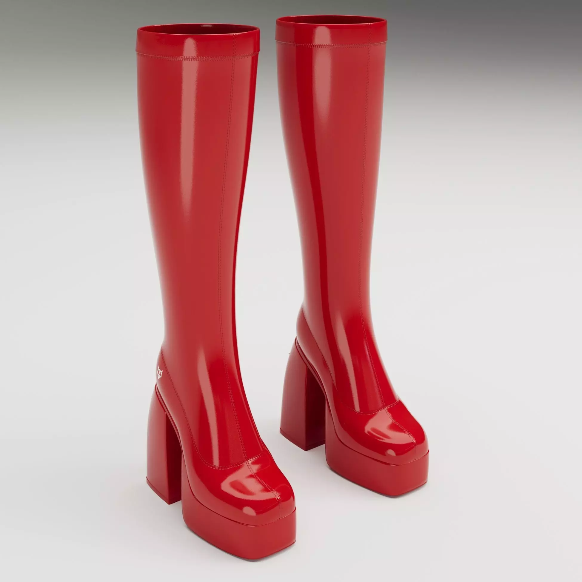 Wolfe Patent Boots Red Low-poly 3D model