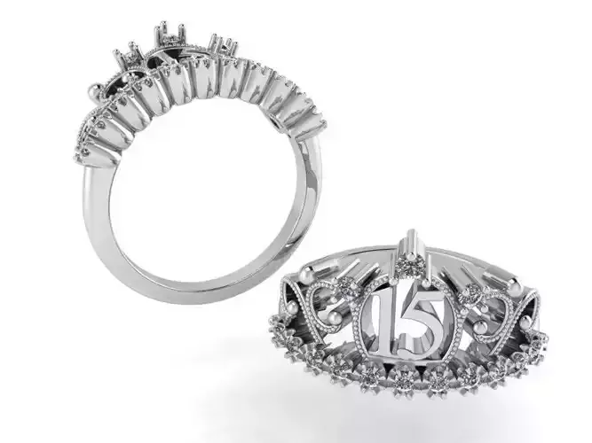 Ornamental Diamond Ring 1110 3D print model