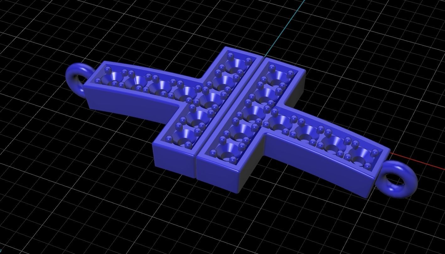 Diamond Double Chain Bracelet T 3D print model_8