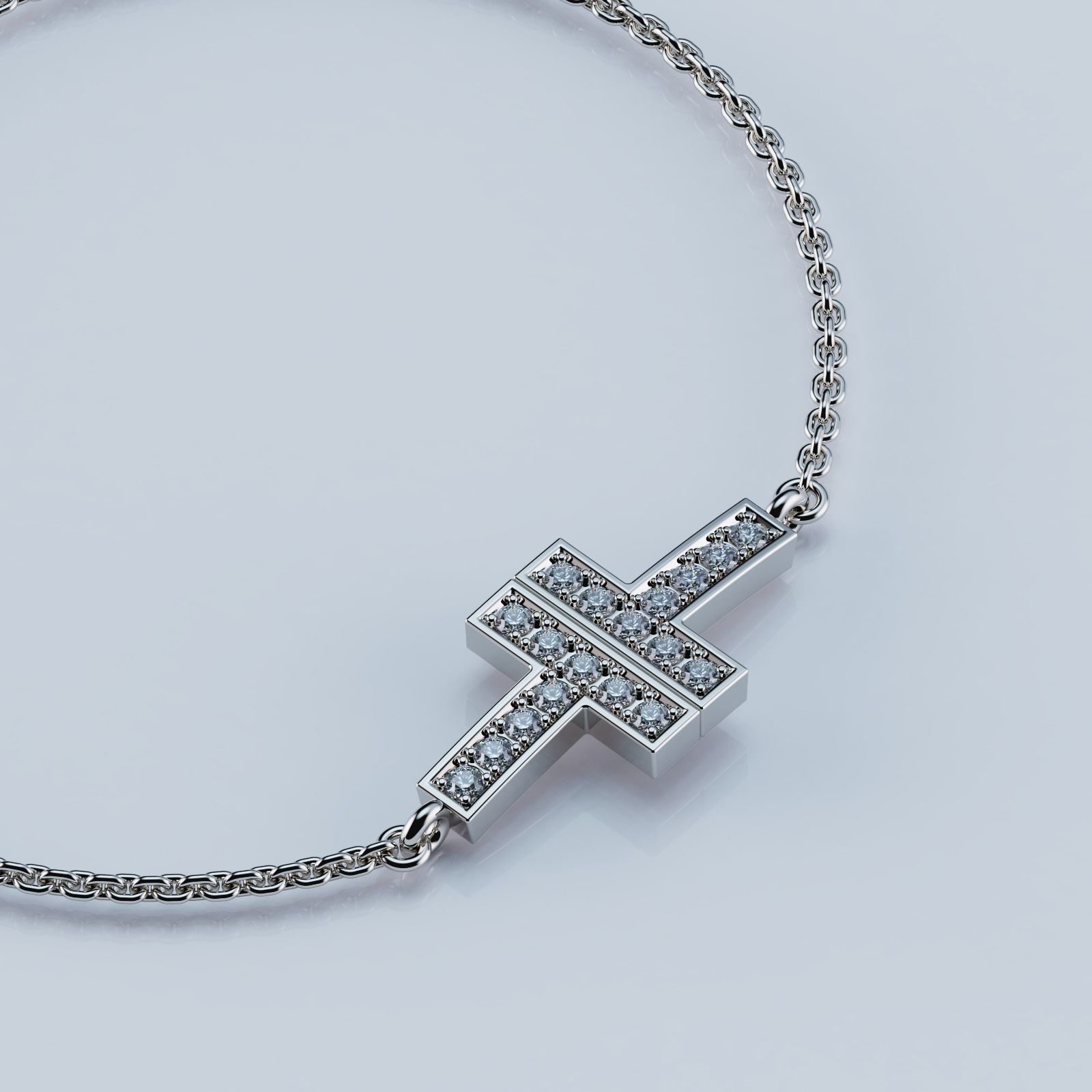 Diamond Double Chain Bracelet T 3D print model_1