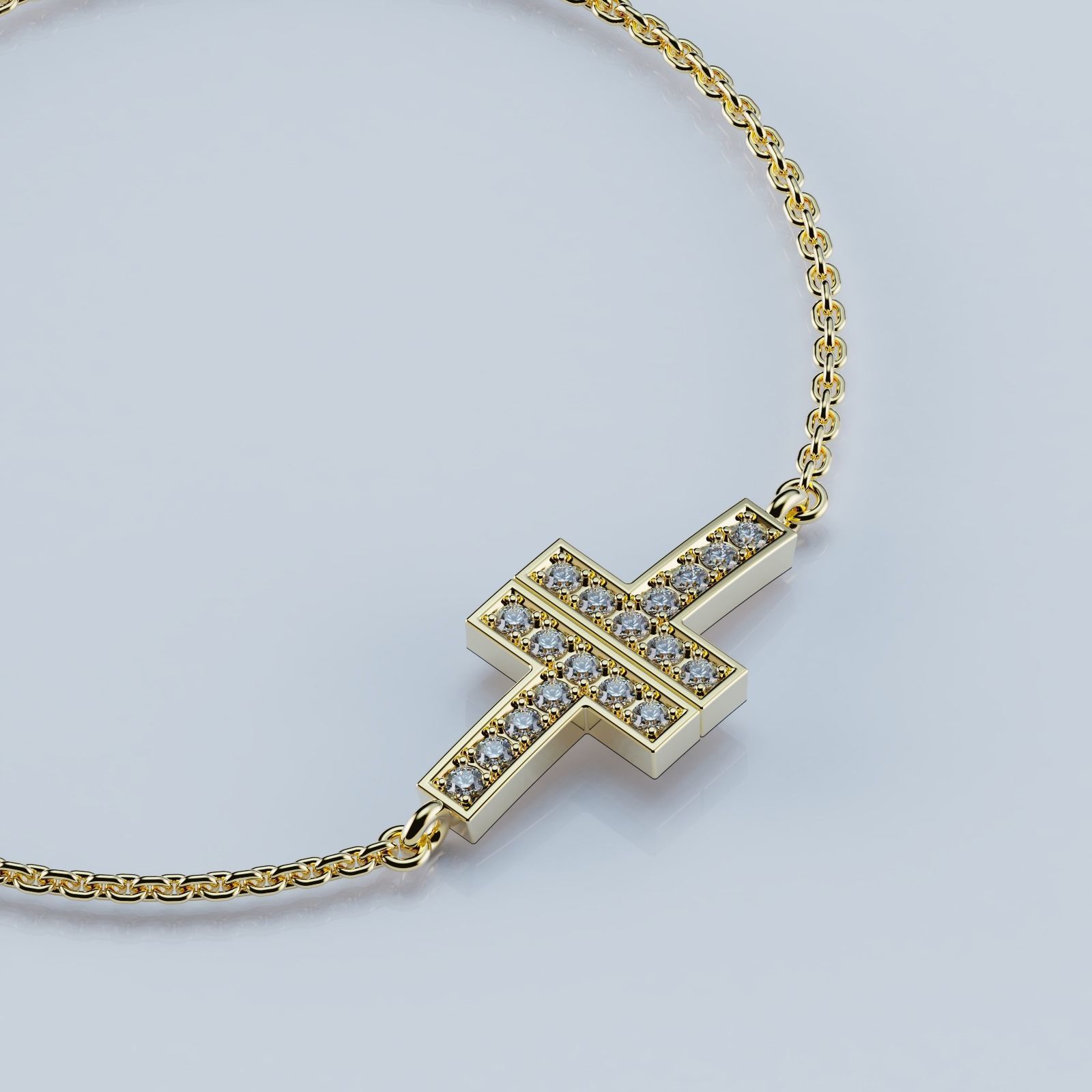 Diamond Double Chain Bracelet T 3D print model_5