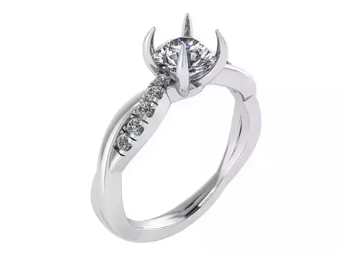Round Diamond Twisted Ring 1117