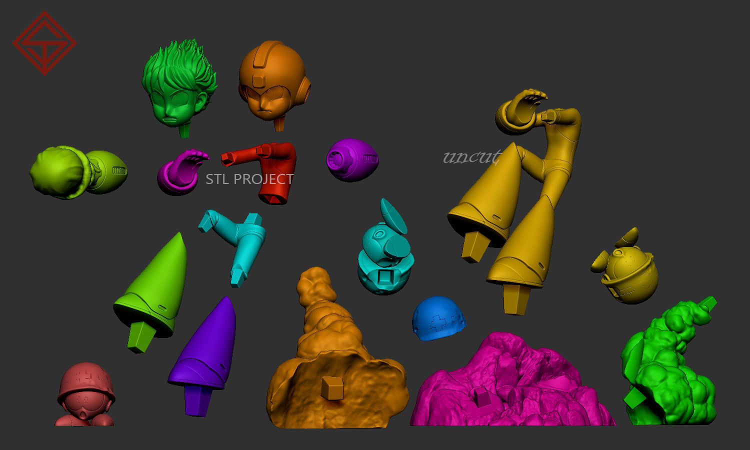 Megaman 3D print model_3