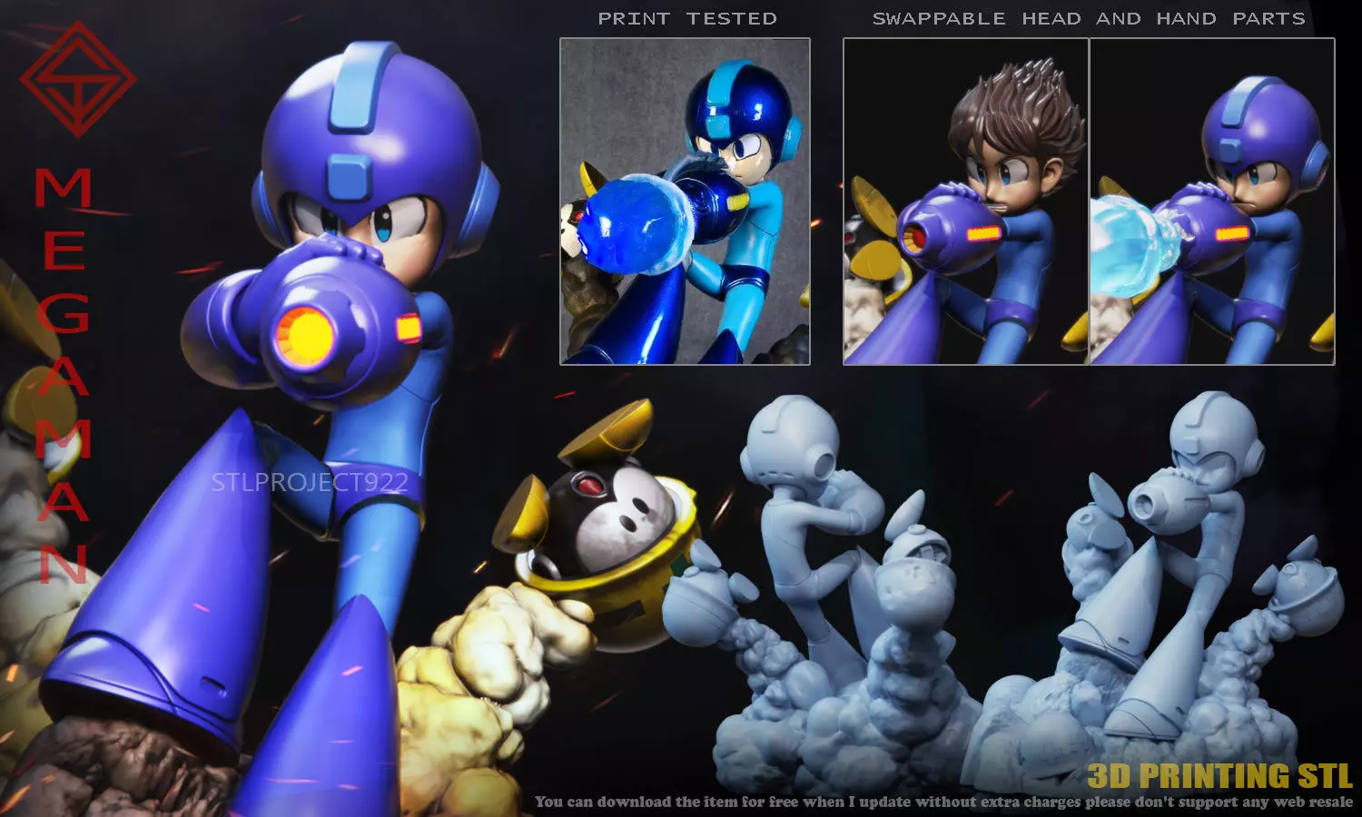 Megaman 3D print model_0
