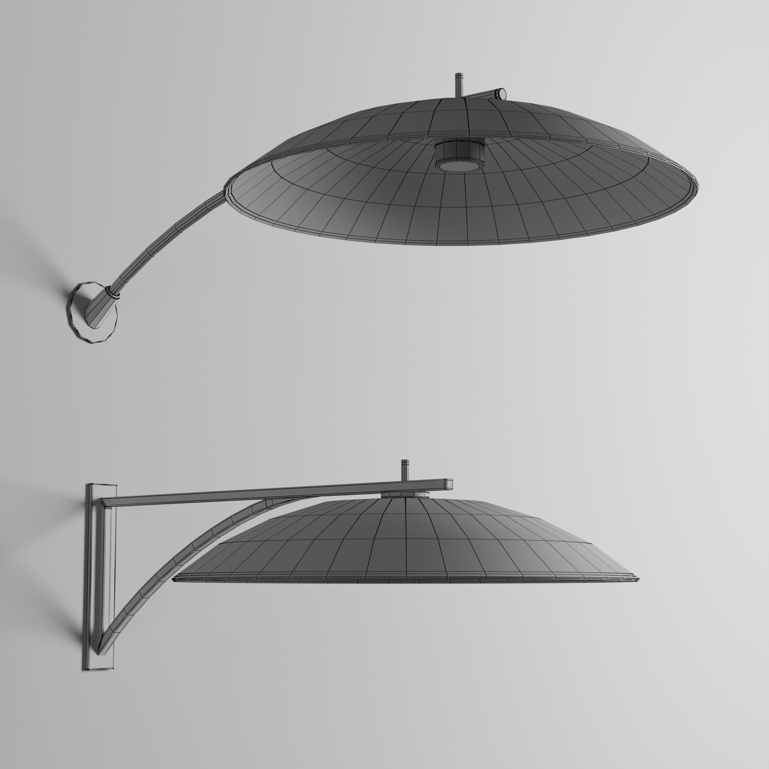 Saya Rakumba Wall Lamp Low-poly 3D model_6