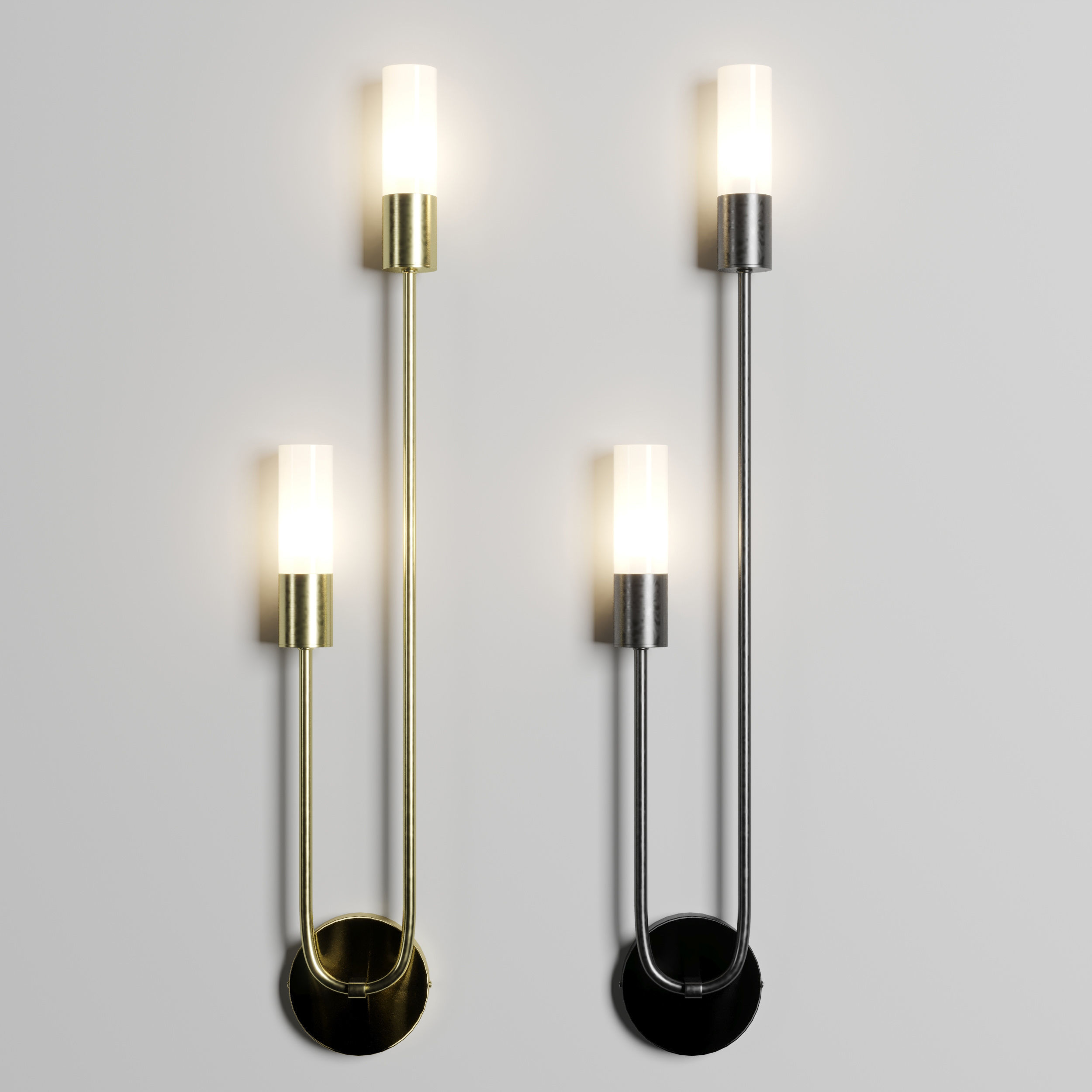 TSHOP Hot Sale LED Wall Lamp Nordic Brass Wall Lamp Bedroom Low-poly 3D model_2