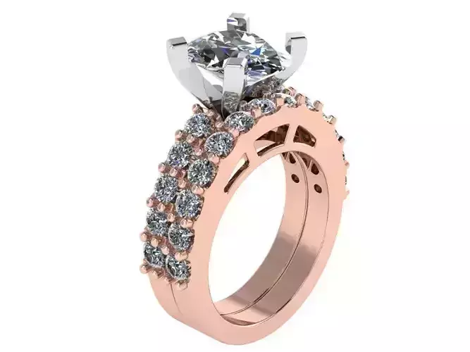 Diamond Peg Setting Ring With Band 1133