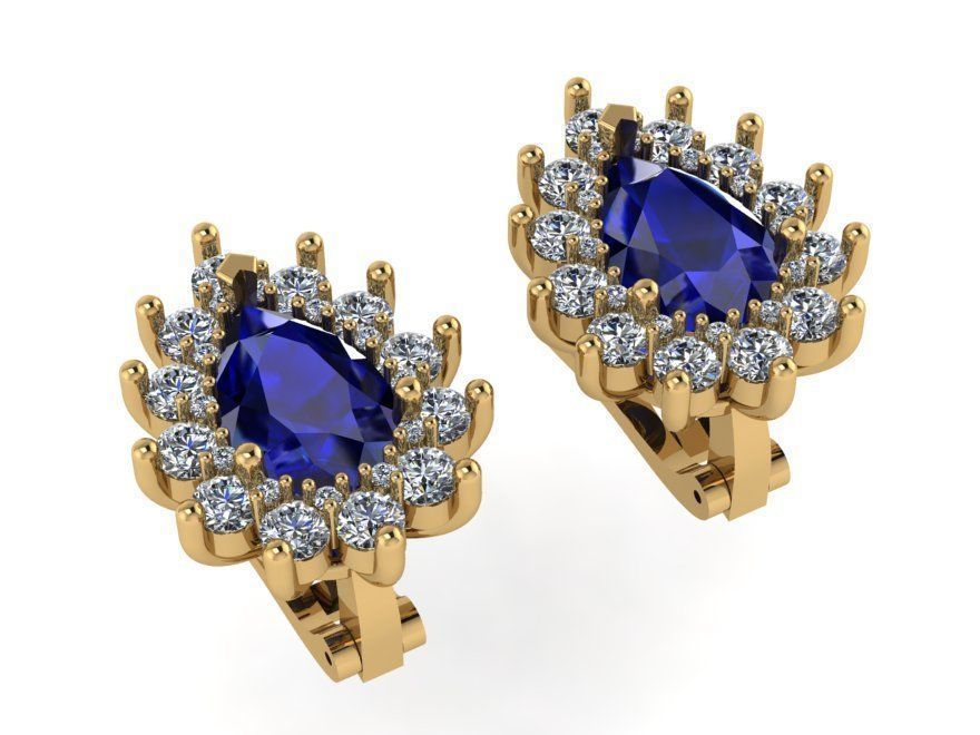 Pear Cluster Clip On Earring 1149 3D print model_1