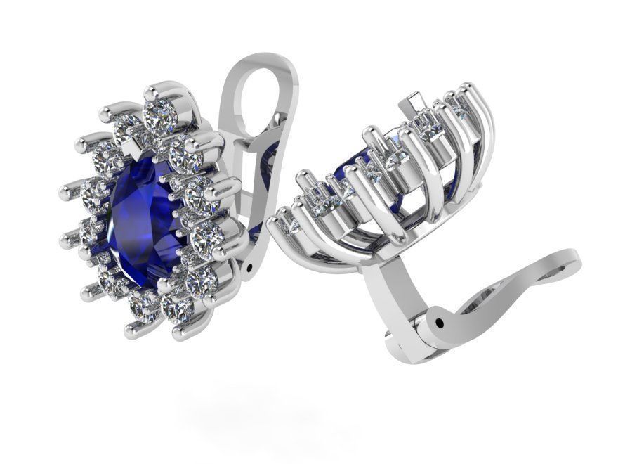 Pear Cluster Clip On Earring 1149 3D print model_3