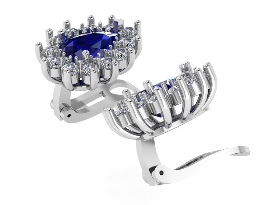 Pear Cluster Clip On Earring 1149 3D print model_2