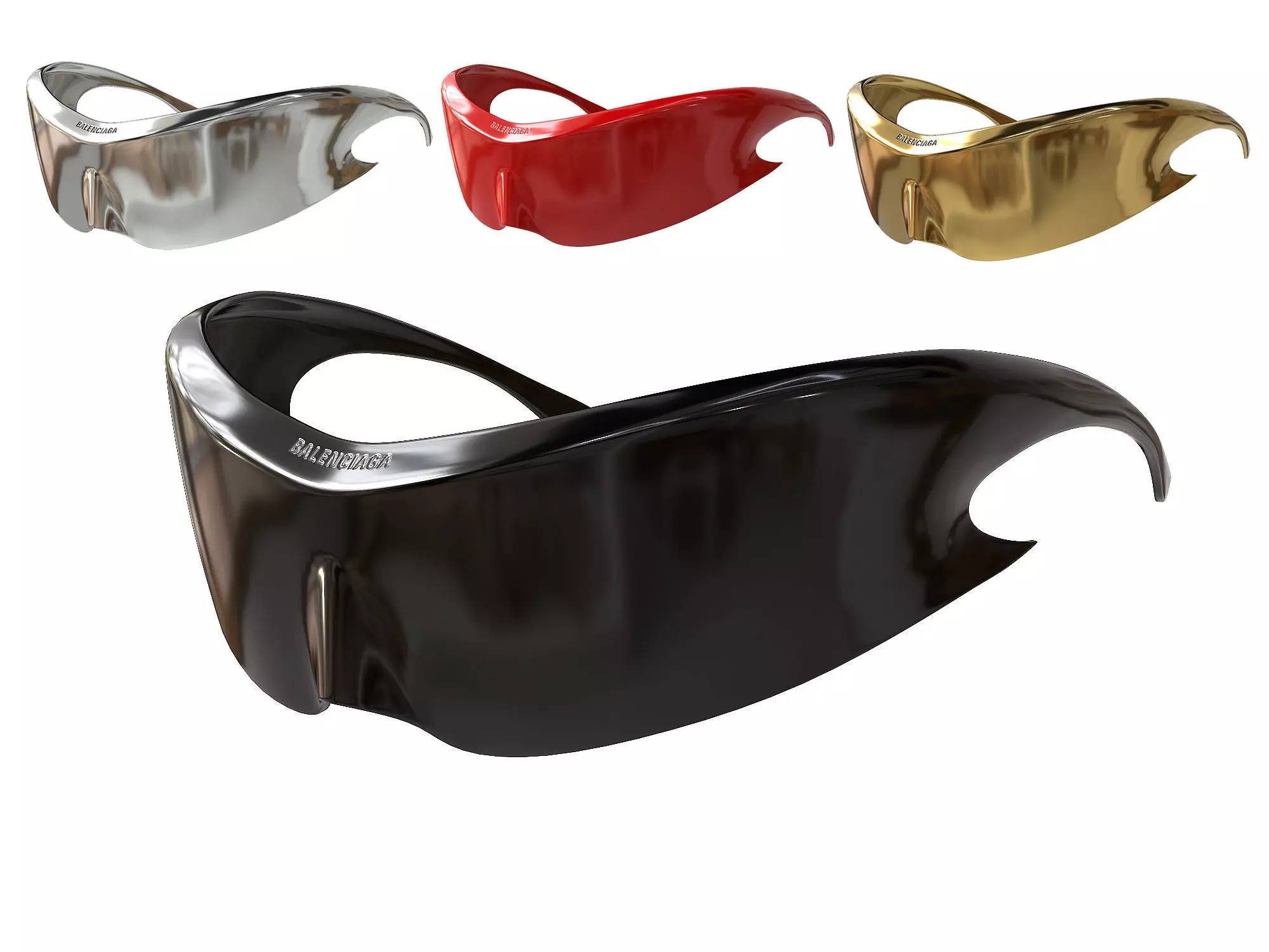 Balenciaga Speed Cat Sunglasses Low-poly 3D model_0