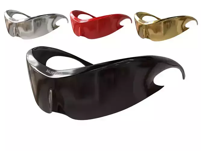Balenciaga Speed Cat Sunglasses Low-poly 3D model