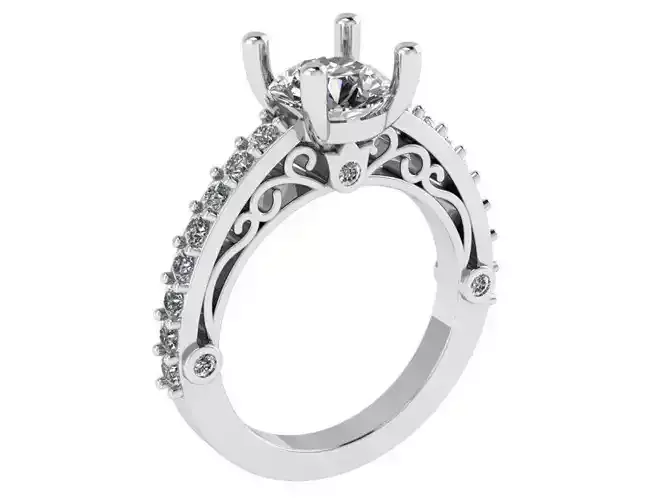 Round Diamond Ornamental Ring 1160