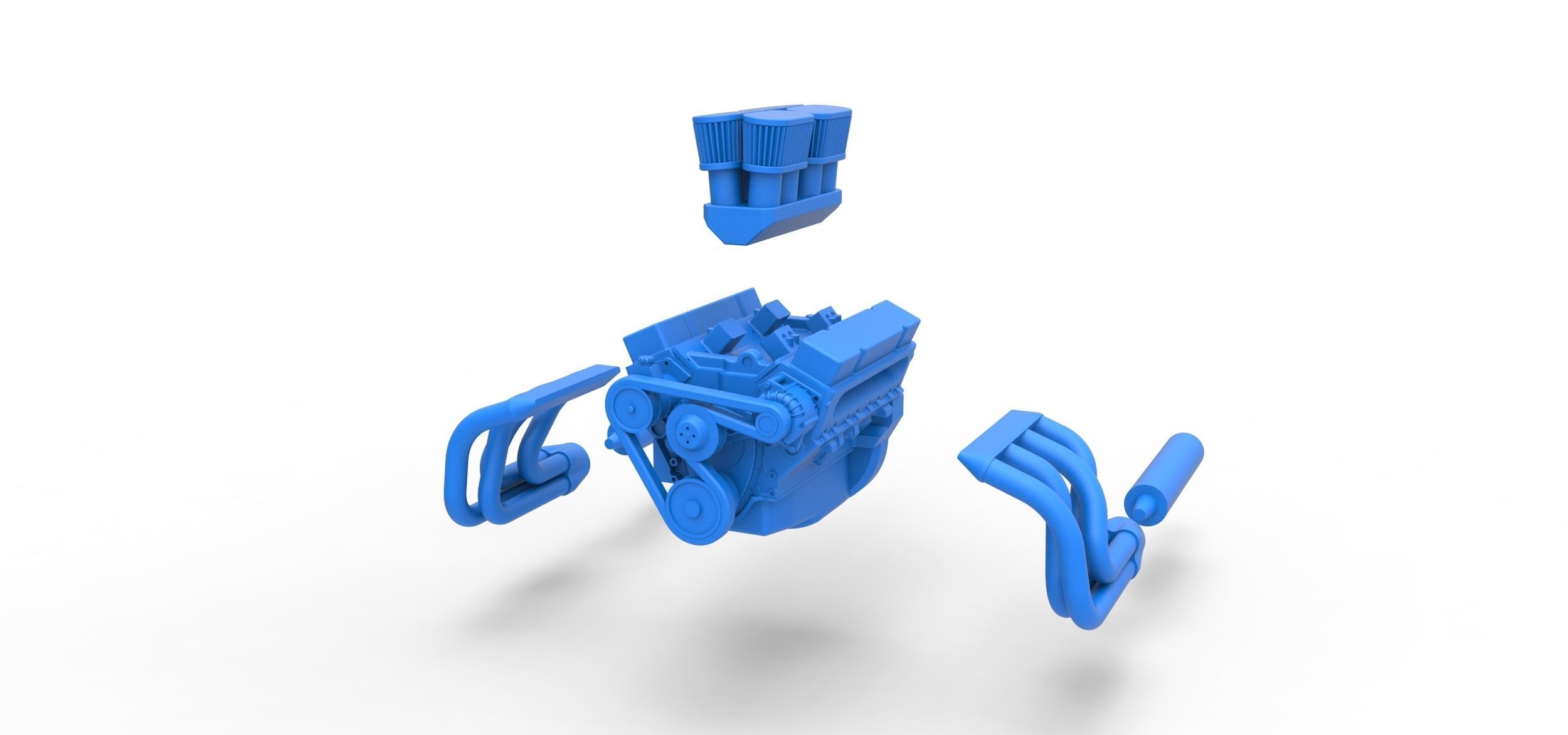 Engine V8 for Vintage Sprint car Scale 1 to 25 3D print model_12