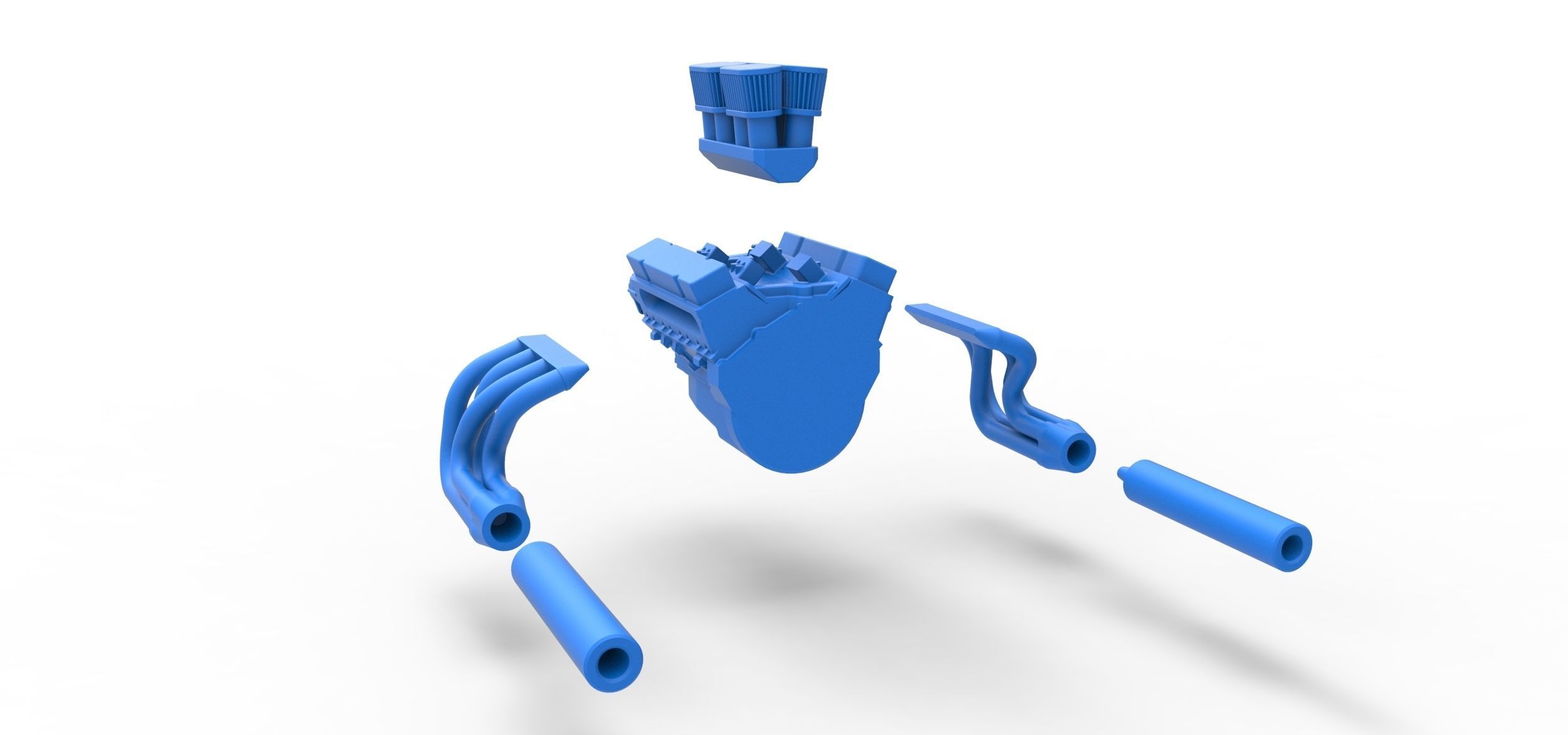 Engine V8 for Vintage Sprint car Scale 1 to 25 3D print model_14