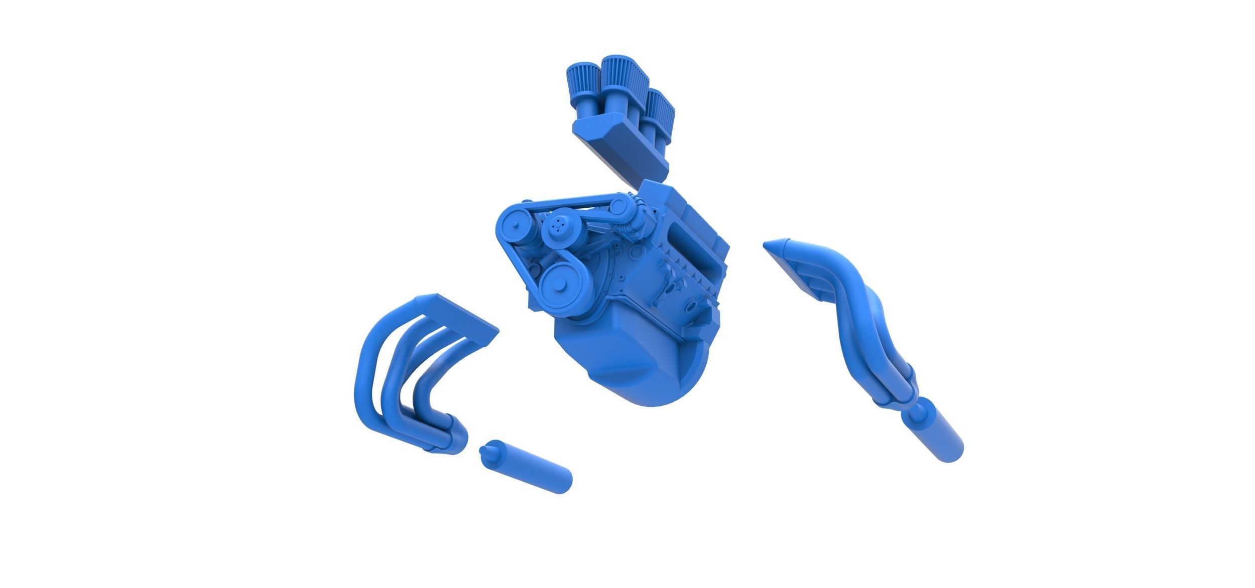 Engine V8 for Vintage Sprint car Scale 1 to 25 3D print model_13