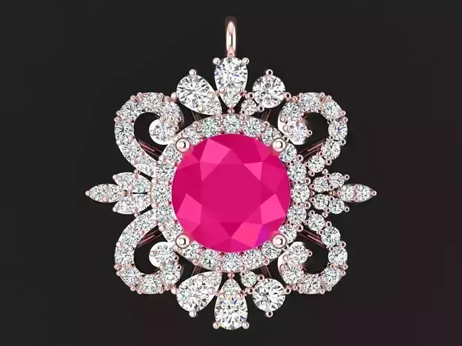 Womens Pendant - Diamond Pendant - N2397 3D print model
