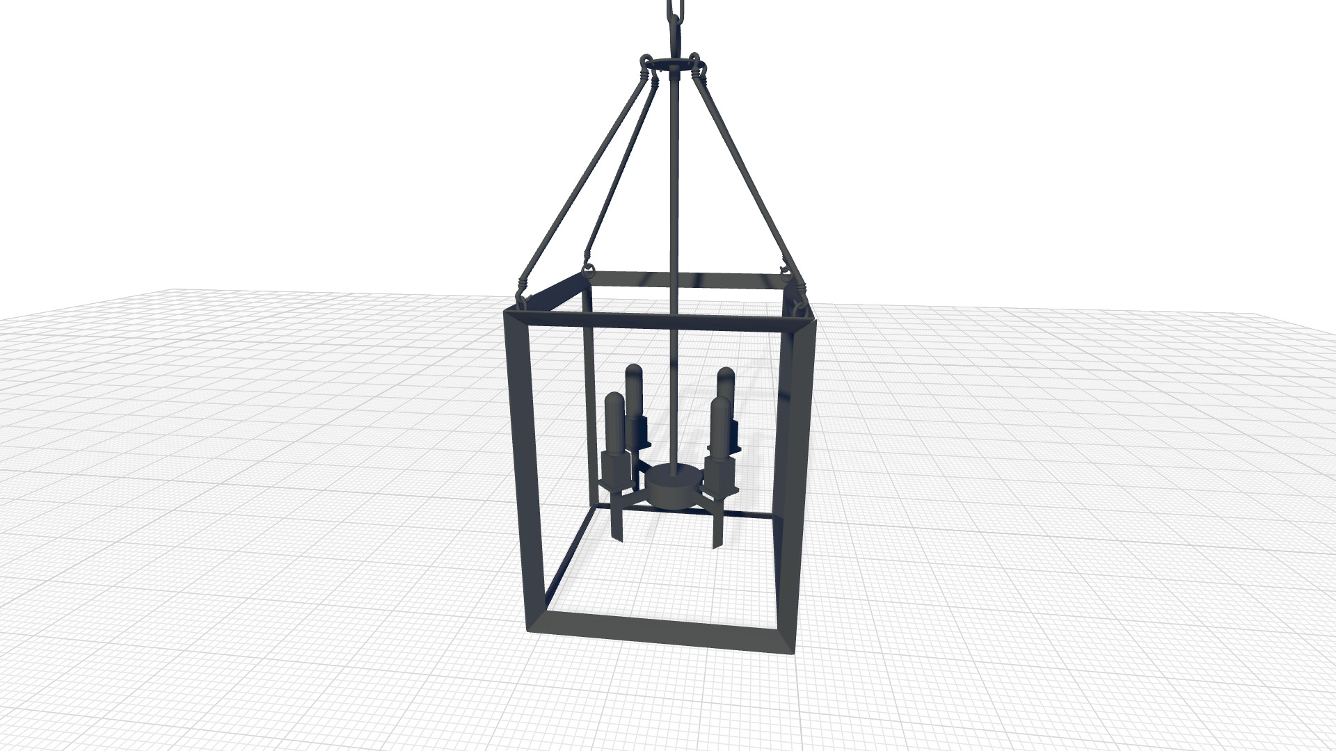 Haught Light Lantern Square Rectangle Chandelier 3D model_3