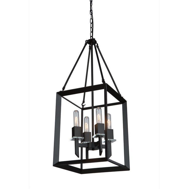 Haught Light Lantern Square Rectangle Chandelier 3D model_2