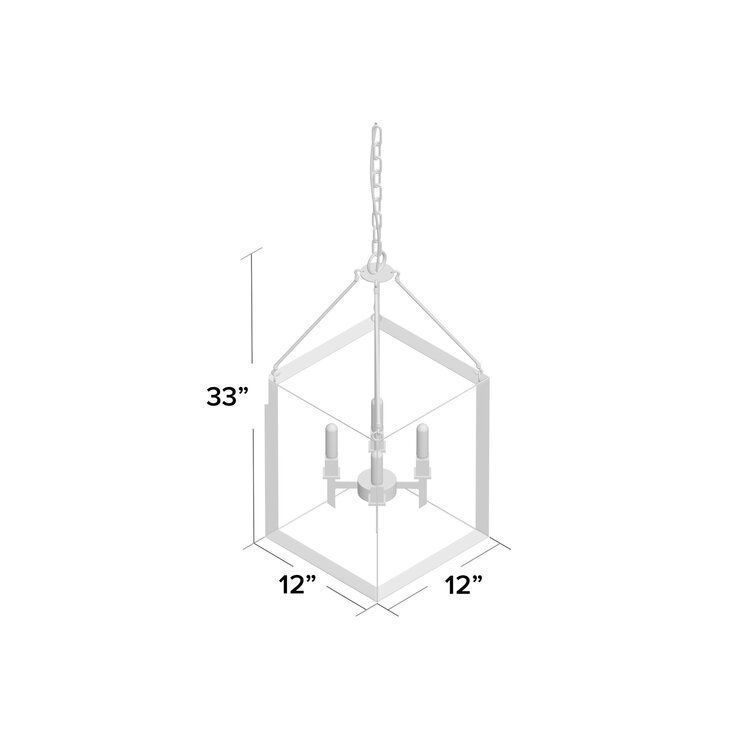 Haught Light Lantern Square Rectangle Chandelier 3D model_1