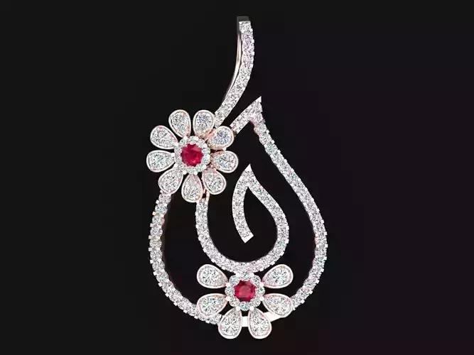 Womens Pendant - Diamond Pendant - N2305 3D print model