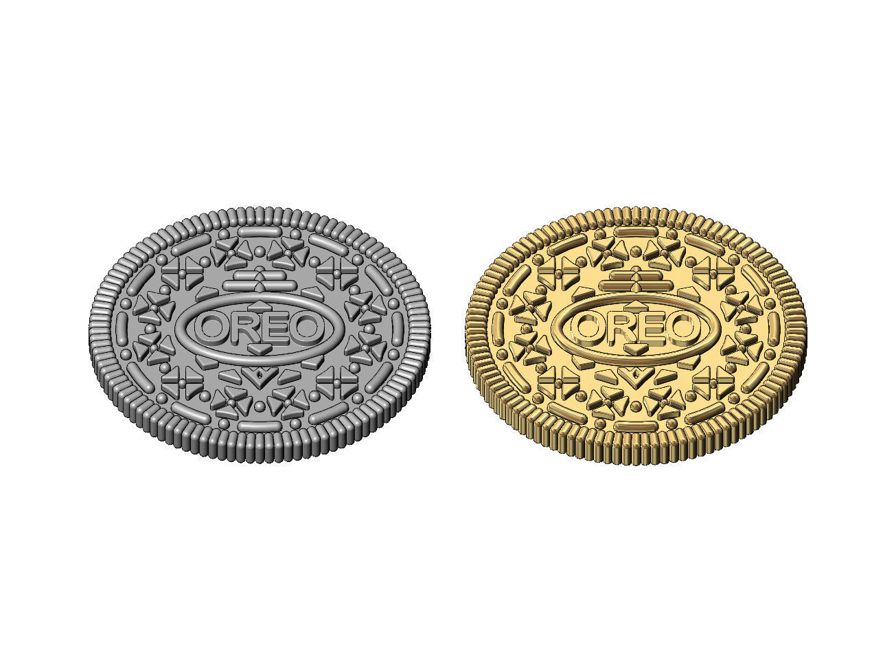 Oreo cookie rosette onlay relief 3D print model_3