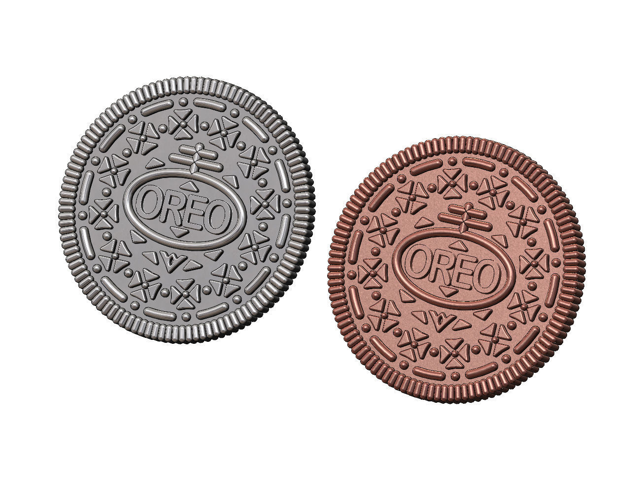 Oreo cookie rosette onlay relief 3D print model_7
