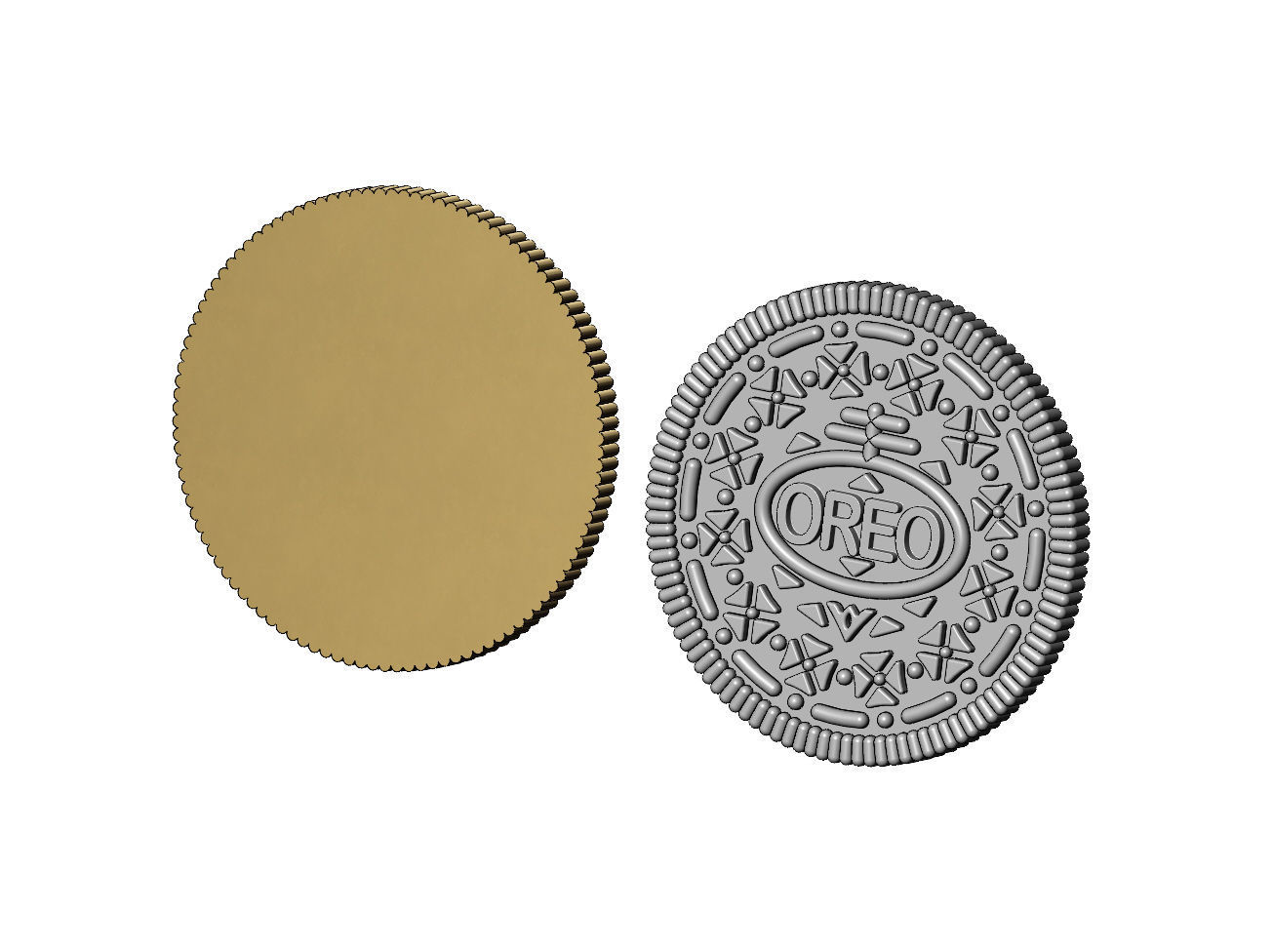 Oreo cookie rosette onlay relief 3D print model_1