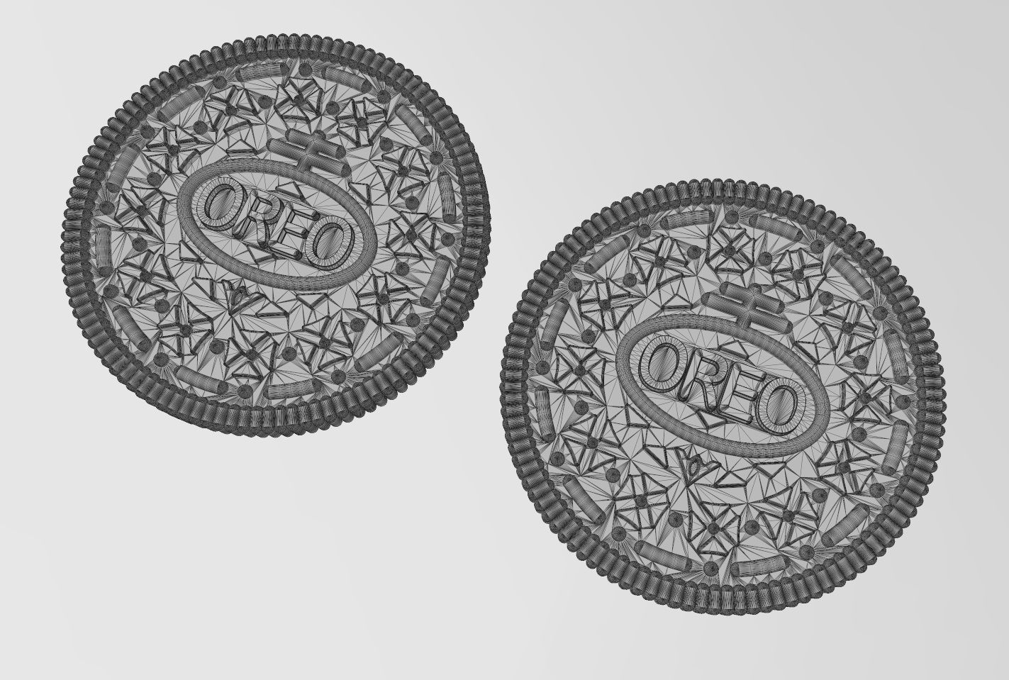 Oreo cookie rosette onlay relief 3D print model_10