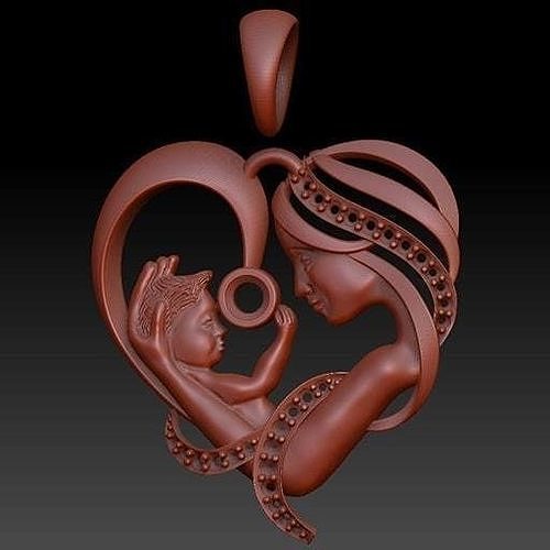 mother pendant 3D print model