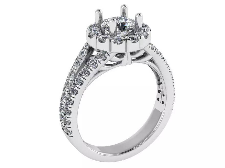 Round Halo Ring 1172 3D print model_0