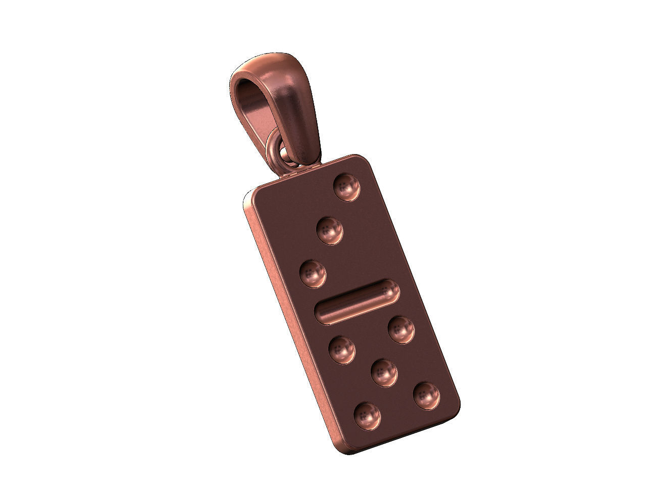 Domino pendant and charm 3D print model_10