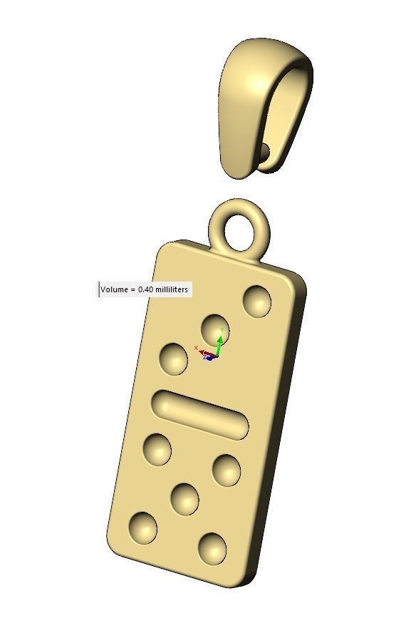 Domino pendant and charm 3D print model_12
