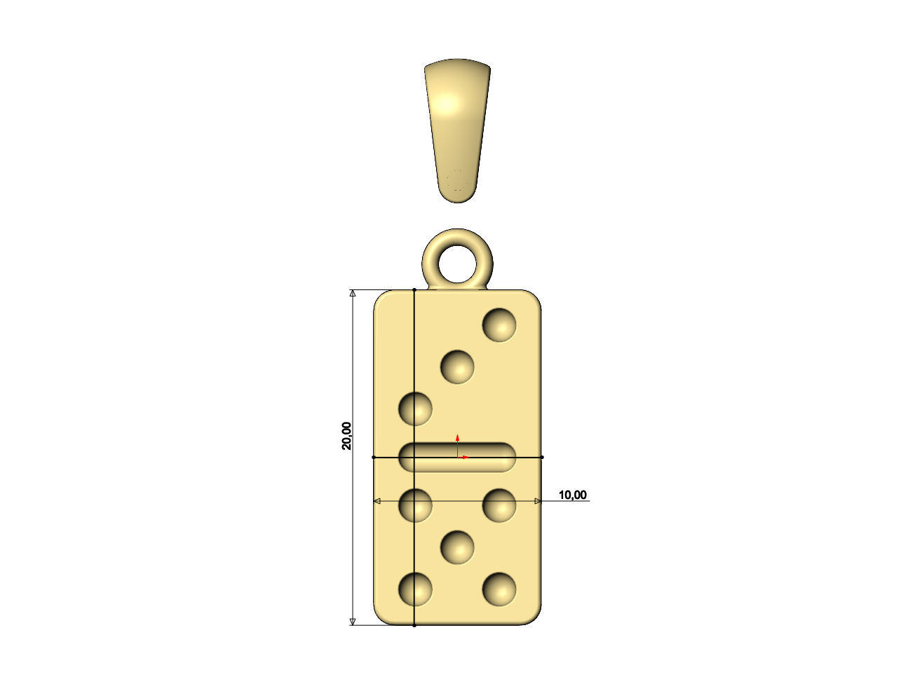 Domino pendant and charm 3D print model_5