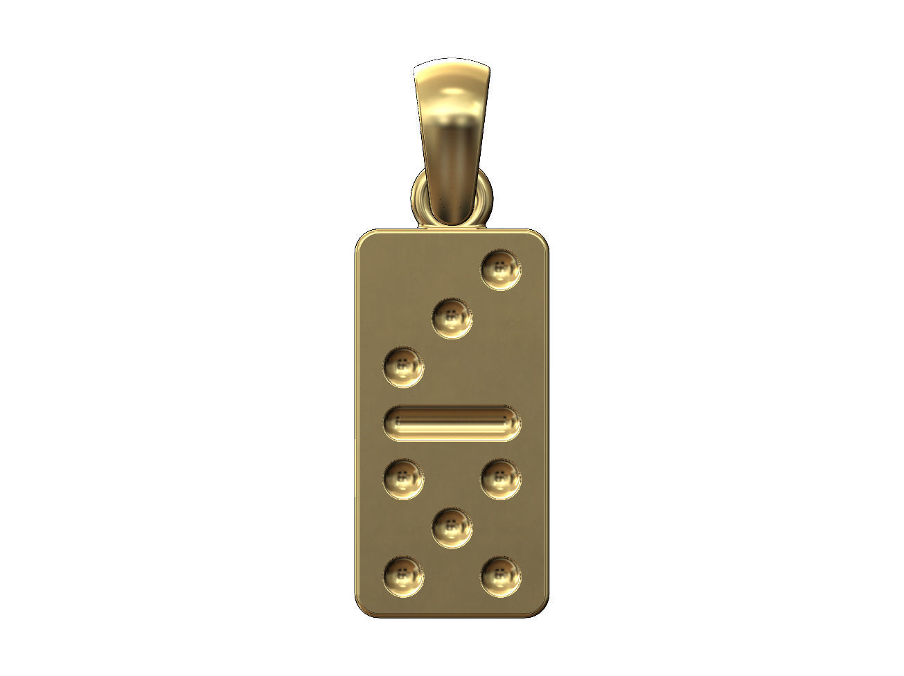 Domino pendant and charm 3D print model_1