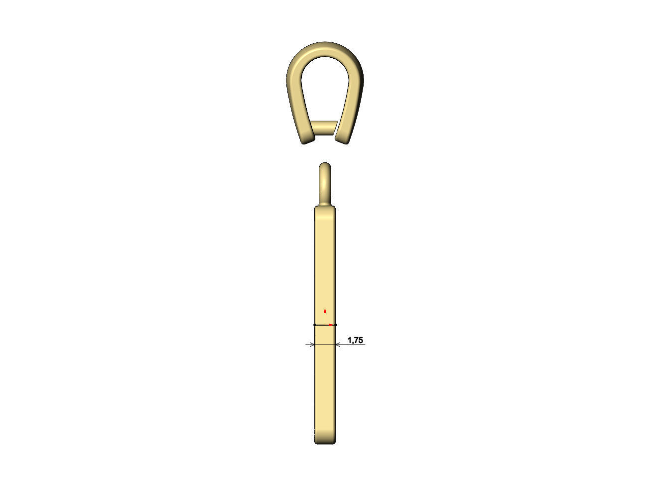 Domino pendant and charm 3D print model_7