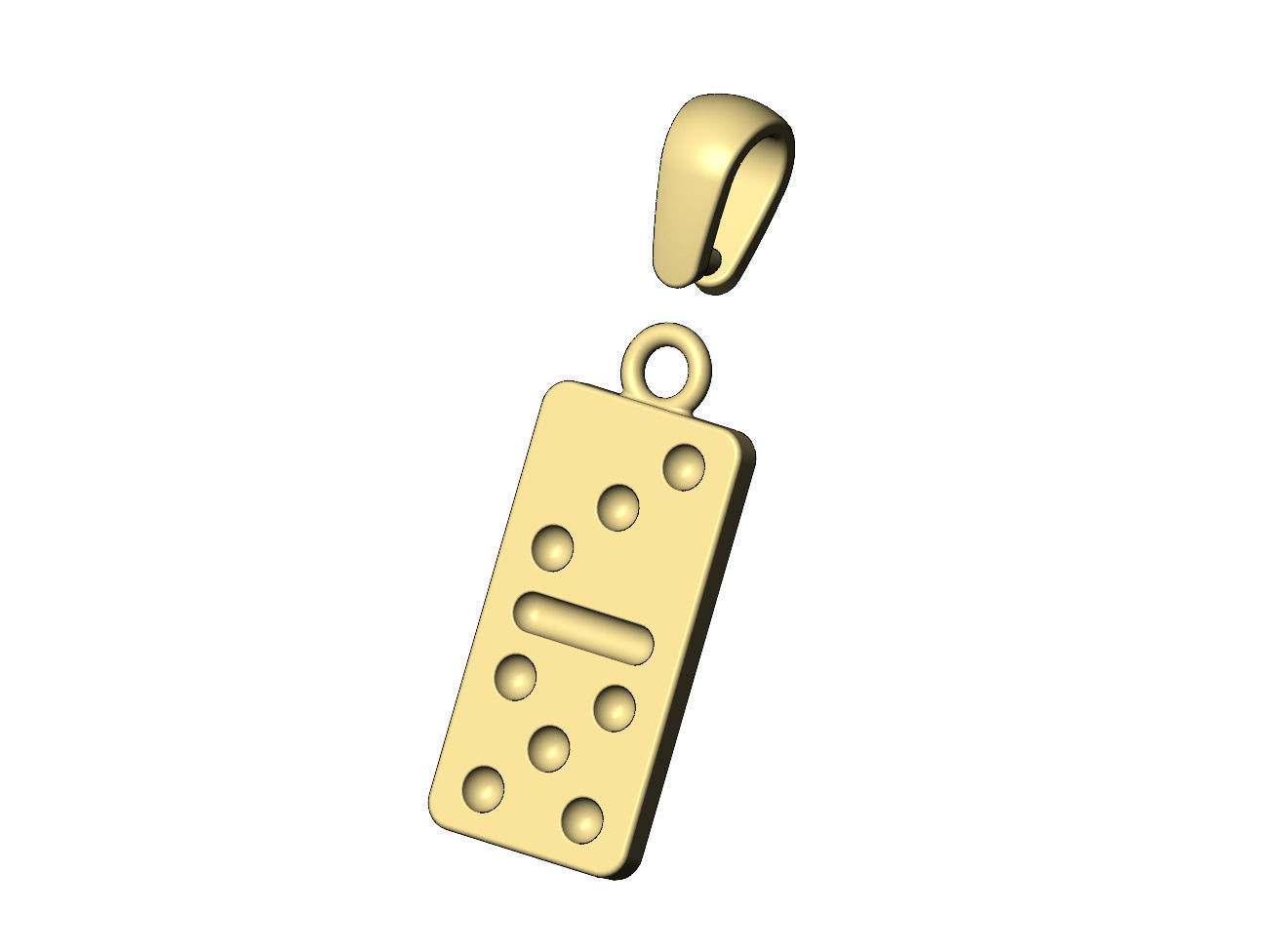 Domino pendant and charm 3D print model_4